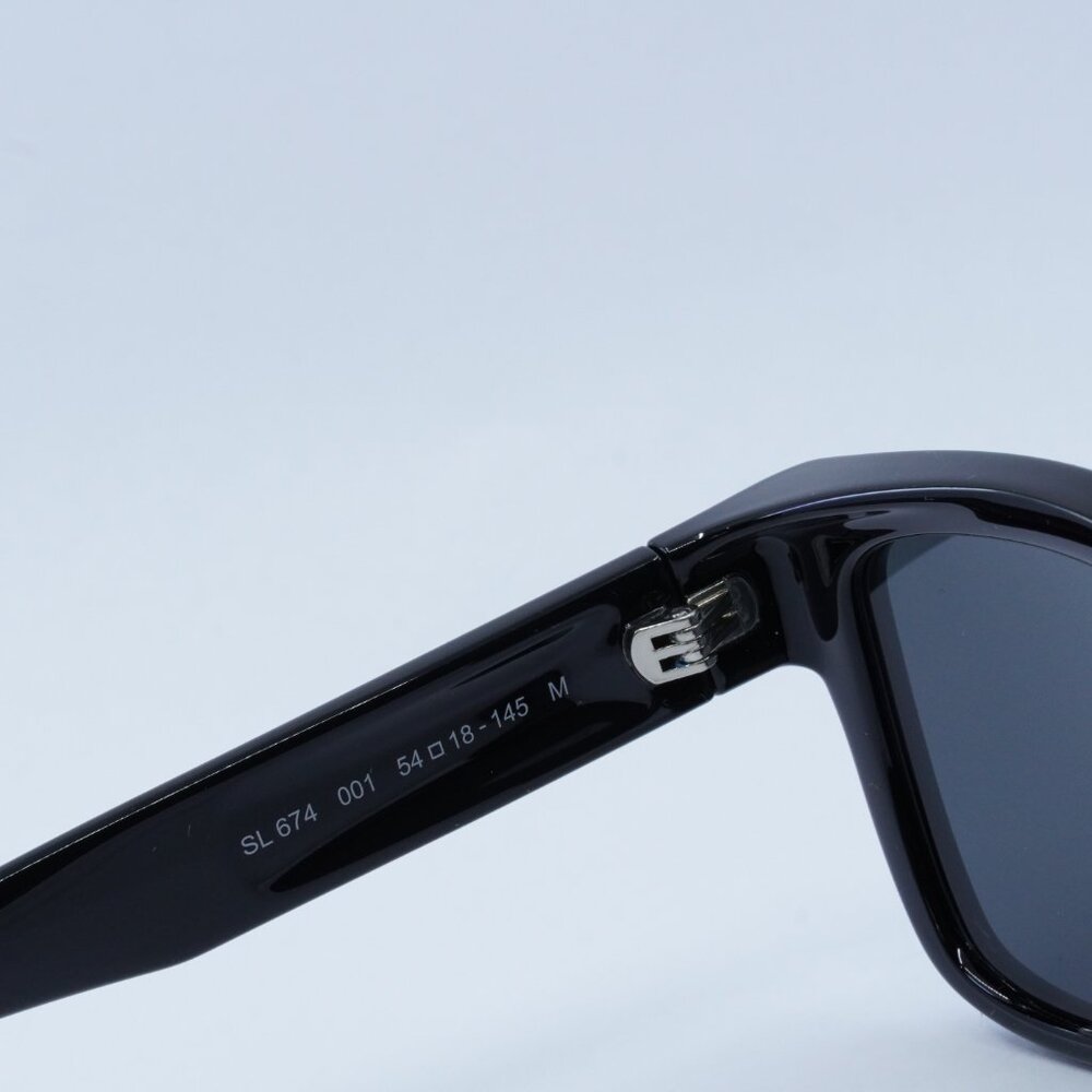 Saint Laurent SL674 001 Sunglasses Black Square Frame, Black Lenses - Picture 9 of 12